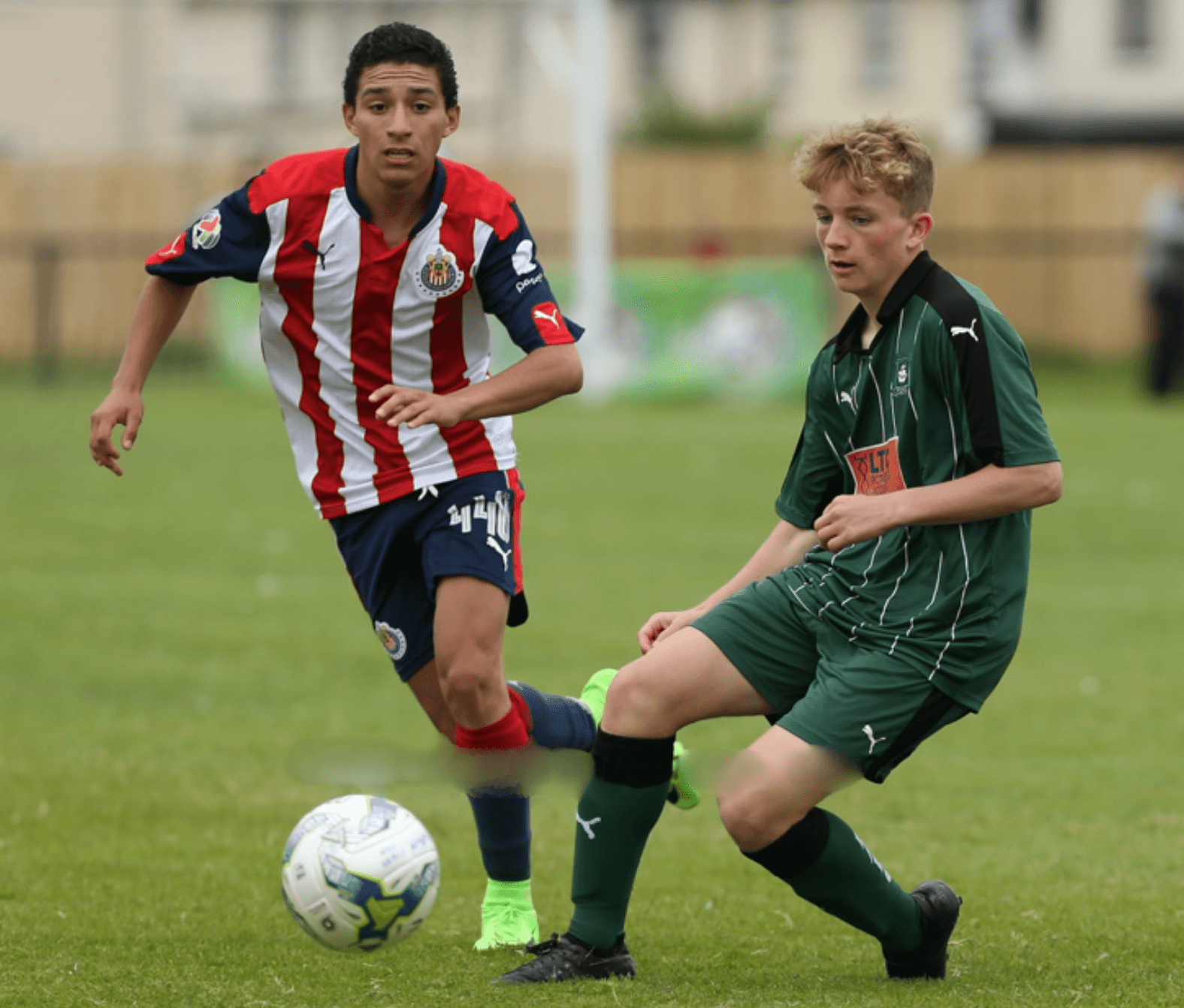 Jude Boyd in Plymouth Argyle green competing in international youth football