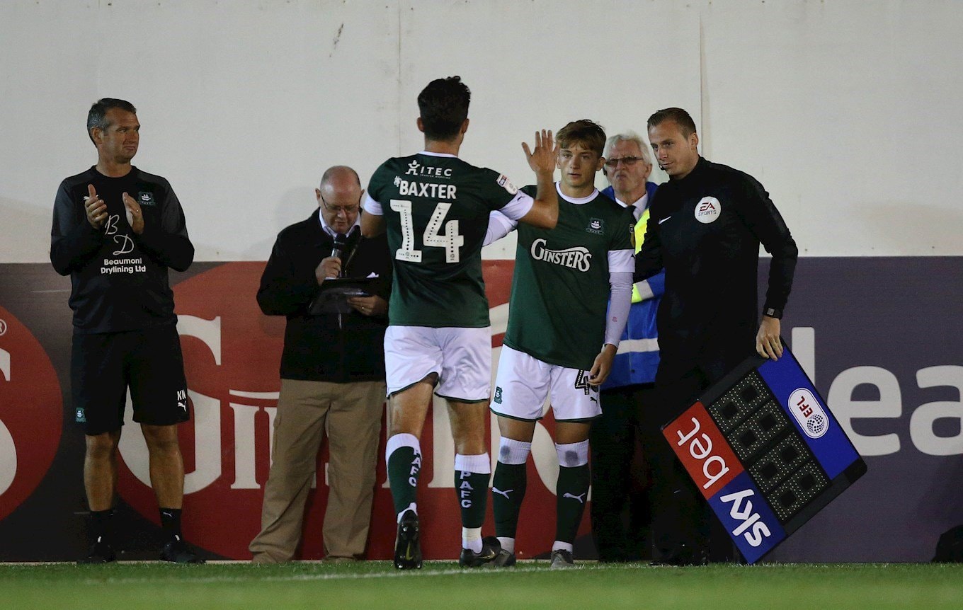 Jude Boyd making his Plymouth Argyle professional debut